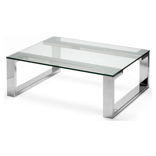 Moderner Couchtisch - ARISSA  - Decorus - Glas / polierter Edelstahl / rechteckig