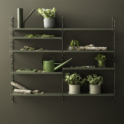Wandmontiertes Regal - STRING FURNITURE - modern / lackiertes MDF / thermolackierter Stahl