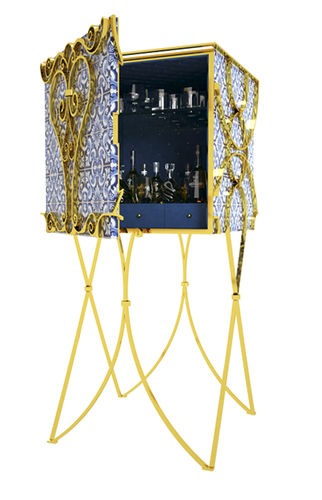 Barschrank / originelles Design - FAIRYTALE - Bat Eye - Metall / Schmiedeeisen / gold