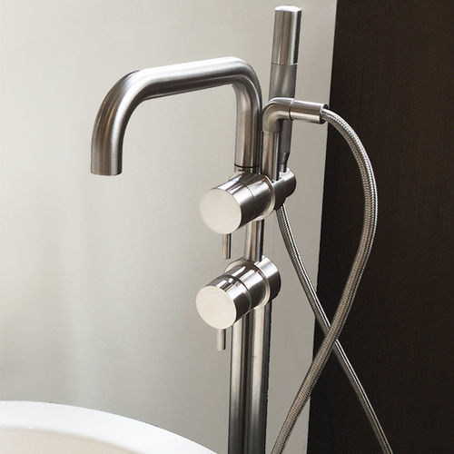 Badewannen-Einhebelmischer - STIRIANA 6780400T - MINA Rubinetterie - bodenstehend / Edelstahl / für Badezimmer