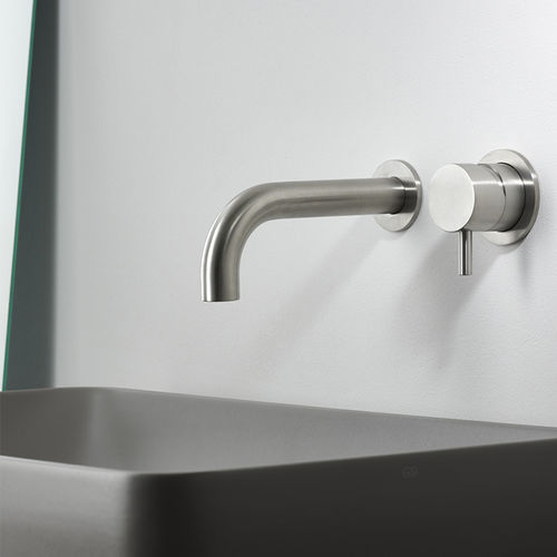 Einhebelmischer für Waschtisch - STIRIANA 6000_6100 - MINA Rubinetterie - für Handwaschbecken / wandmontiert / Edelstahl