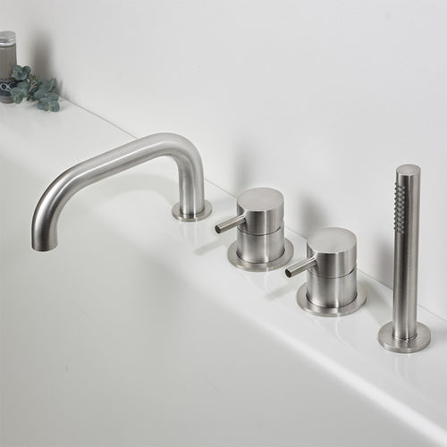 Zweigriffmischer für Badewanne - STIRIANA 65891_0500 - MINA Rubinetterie - Aufsatz / Edelstahl / für Badezimmer