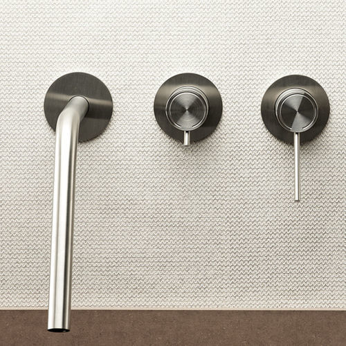 Edelstahl-Wannenset - CORSIVO 11490 - MINA Rubinetterie - wandmontiert / modern / 3-Loch
