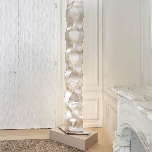 Moderne Leuchtsäule - ONDE N°1 - Vidé Creation Paris - Edelstahl / Halogen / für den Innenraum