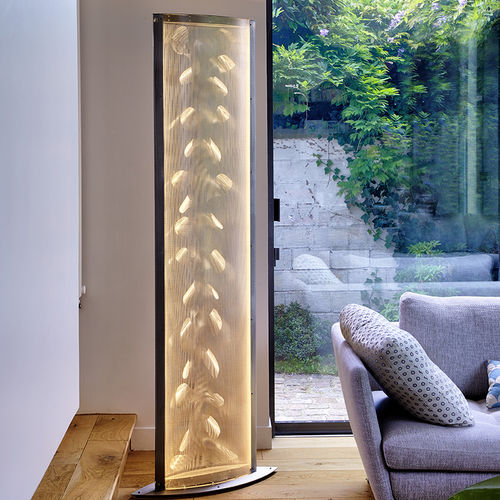 Moderne Leuchtsäule - WING N°32 - Vidé Creation Paris - Edelstahl / LED / für den Innenraum