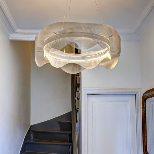Hängelampe - VAGUE - Vidé Creation Paris - Edelstahl / modern / mit Kabel