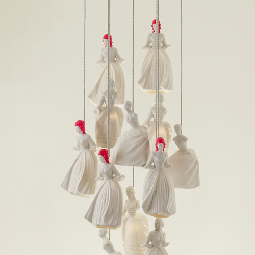 Hängelampe - DAM'ART - Carlesso - Porzellan / originelles Design / mit Kabel