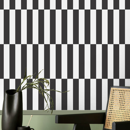 Moderne Tapete - BOTANY HOUSE : RITMO - Parato - geometrisches Muster / Streifenmuster / grau