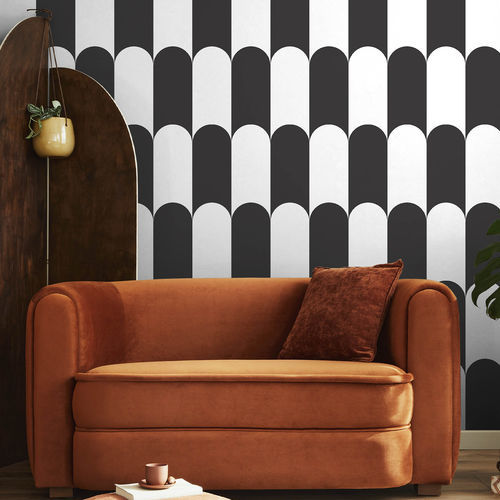 Moderne Tapete - BOTANY HOUSE : YIN YANG - Parato - geometrisches Muster / grau / grün