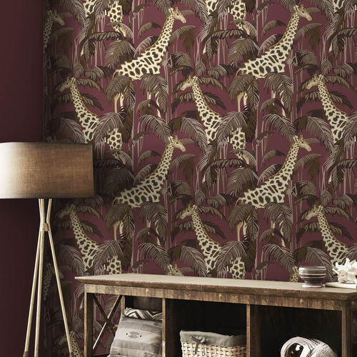 Moderne Tapete - BOTANY HOUSE : GIRAFFE - Parato - Naturmotiv / Tiermuster / grau