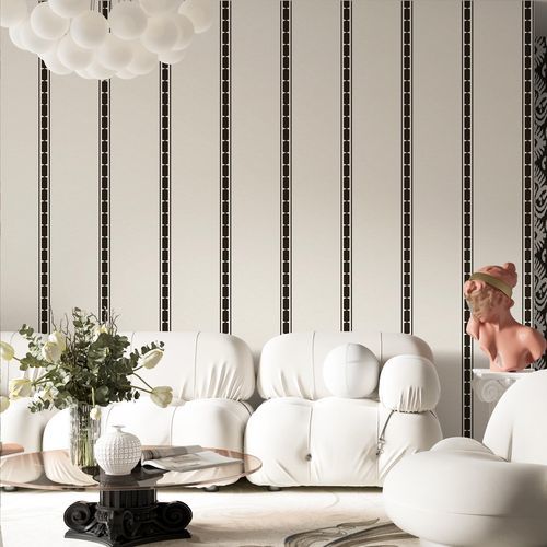 Moderne Tapete - ARCHÈ : LINEA - Parato - Vinyl / Streifenmuster / grau
