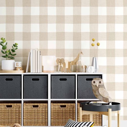 Moderne Tapete - MiniMe : PIC-NIC - Parato - geometrisches Muster / Stoffoptik / grau