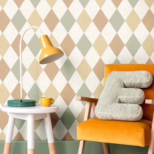 Moderne Tapete - MiniMe : ROMBI - Parato - geometrisches Muster / mehrfarbig / bedruckt