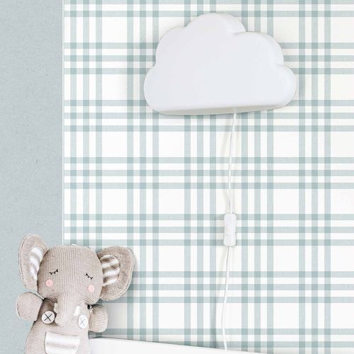 Moderne Tapete - MiniMe : SCOZZESE - Parato - geometrisches Muster / grün / blau