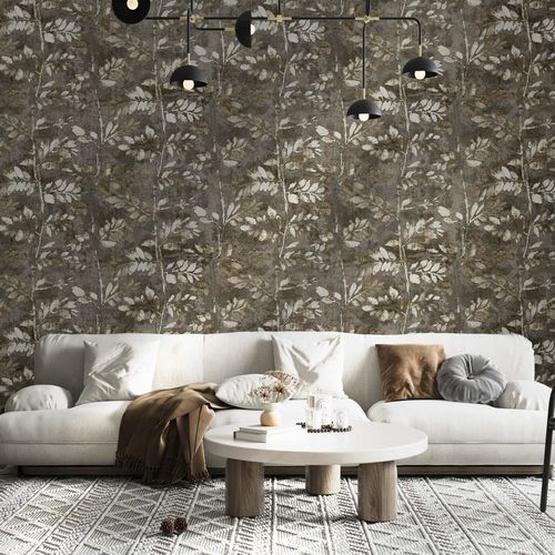 Moderne Tapete - TERRA : RAMO - Parato - Vinyl / Naturmotiv / grau