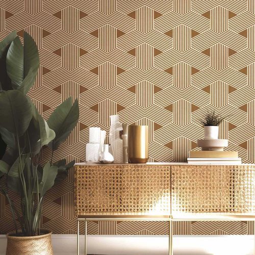 Moderne Tapete - ENERGIE : TRECCIA - Parato - Vinyl / geometrisches Muster / grau