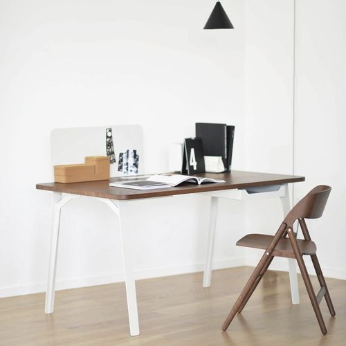 Bodenstehender Schreibtisch - MANTIS - case - modern / Metall / Holz
