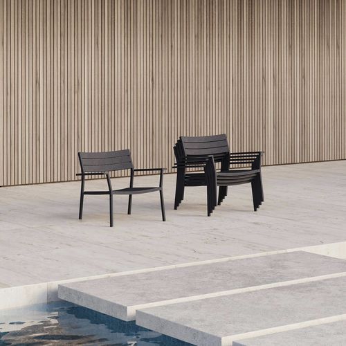 Moderner Sessel - EOS - case - Aluminium / stapelbar / für Garten