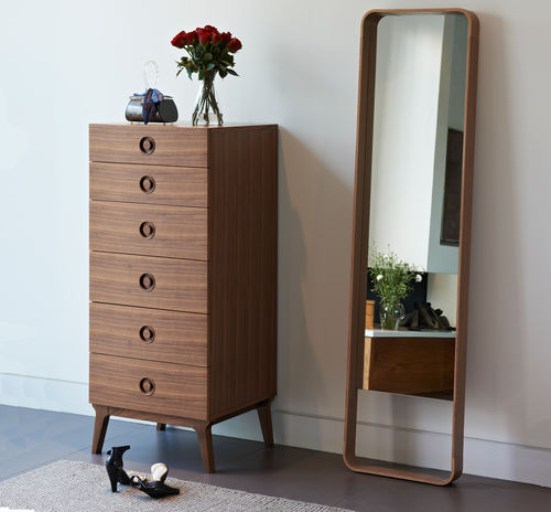 Moderner Chiffonnier - VALENTINE - case - Eiche / Nussbaum / Massivholz