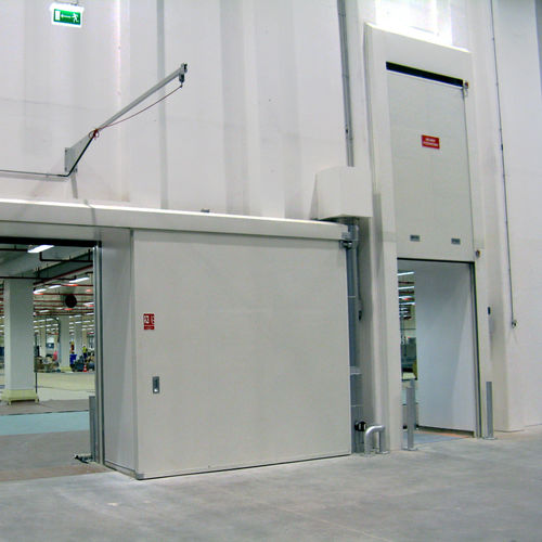 Vertikal schiebbares Industrietor - MARC-O - IDOMUS - Stahl / automatisch / Brandschutz