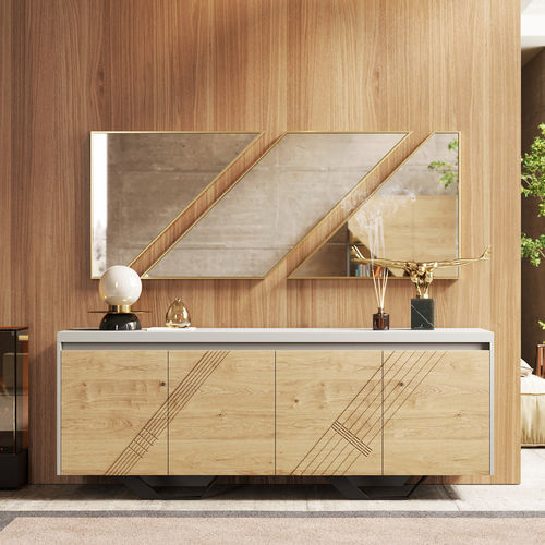 Modernes Sideboard - Enzo - Irmaos Pereira Pacheco, SA - Eiche / mit Schwingtür / mit 4 Beinen