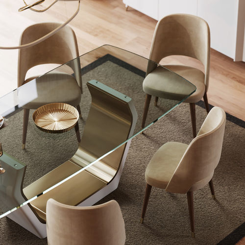 Moderner Stuhl - Enzo - Irmaos Pereira Pacheco, SA - für Wohnzimmer / Stoff / Gestell aus Nussbaum