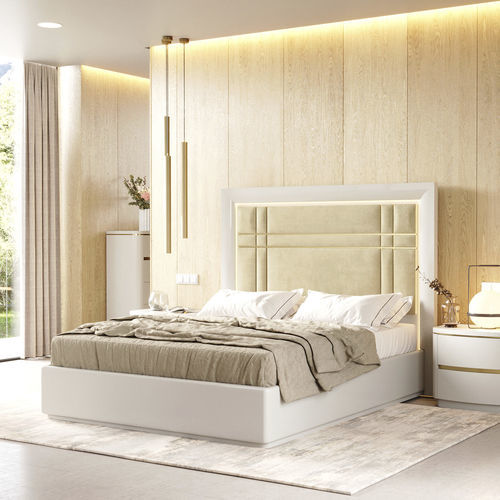 Doppelbett - Kyara XLUX - Irmaos Pereira Pacheco, SA - modern / gepolstertes Kopfteil / mit integrierter Beleuchtung