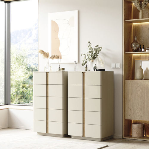 Moderner Chiffonnier - Soho - Irmaos Pereira Pacheco, SA - Eiche / weiß / beige