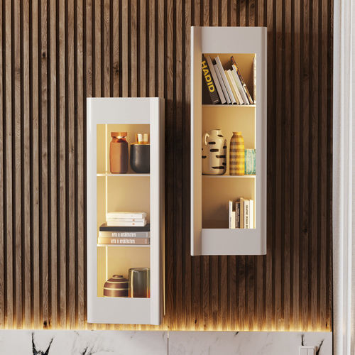 Wandmontiertes Bücherregal - Zenit - Irmaos Pereira Pacheco, SA - modern / Holz / Glas