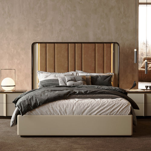 Doppelbett - Zenit - Irmaos Pereira Pacheco, SA - modern / gepolstertes Kopfteil / Stoff