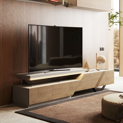 Modernes Fernsehmöbel - Enzo - Irmaos Pereira Pacheco, SA - mit integriertem Stauraum / Holz / braun