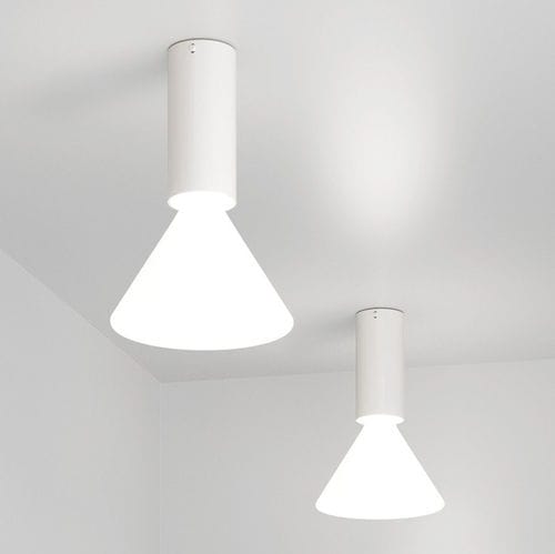 Deckenleuchte / geblasenes Glas - pin C370 - Andcosta - modern / konisch / lackiertes Aluminium
