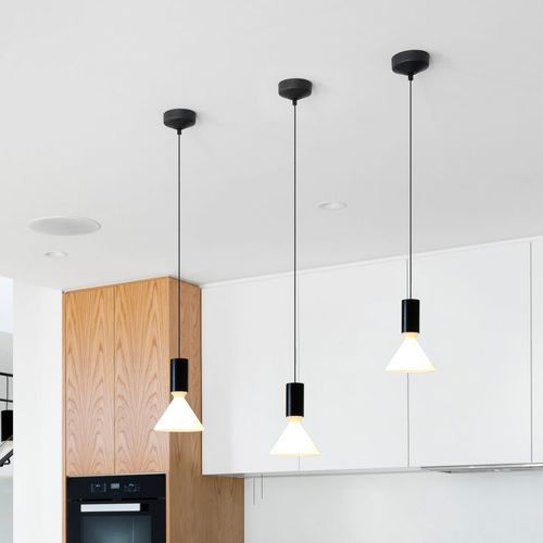 Hängelampe - pin S160 - Andcosta - lackiertes Aluminium / geblasenes Glas / modern