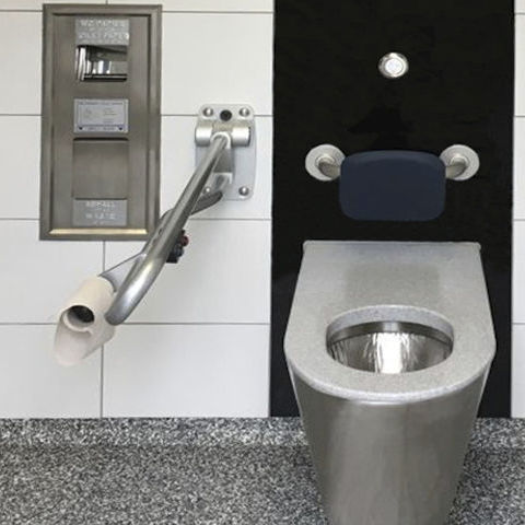WC in Wandnähe - DISABLED ACCESS - HERING Sanikonzept GmbH - Metall / für Gewerbegebrauch / oval