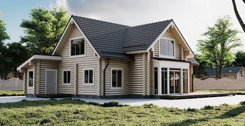 Haus aus Massivholz-Block - REBEKA - PALMATIN Ltd. - umweltfreundlich / bioklimatisch / passiv