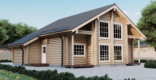 Haus aus Massivholz-Block - RAIVO - PALMATIN Ltd. - umweltfreundlich / bioklimatisch / passiv