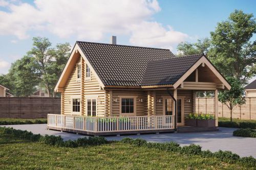 Haus aus Massivholz-Block - JANSEN - PALMATIN Ltd. - umweltfreundlich / passiv / klassisch