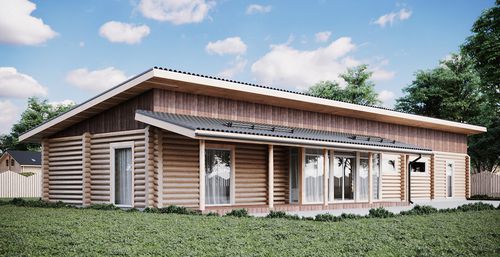 Haus aus Massivholz-Block - SELINA - PALMATIN Ltd. - umweltfreundlich / energiesparend / passiv