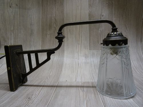 Wandleuchte / Art Deco - BARETTE TULIPE - TIEF - für den Innenraum / Messing / Glas