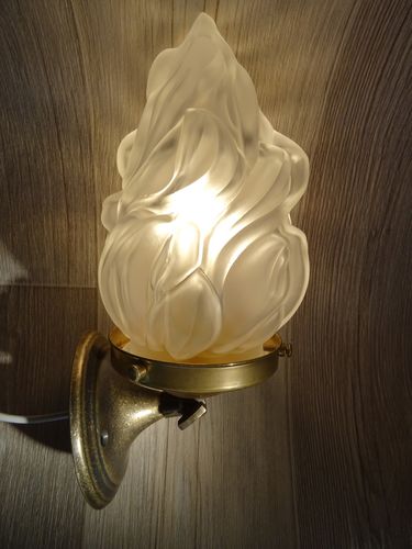 Stil-Wandleuchte - TORCHERE TULIPE - TIEF - für den Innenraum / Messing / Glas