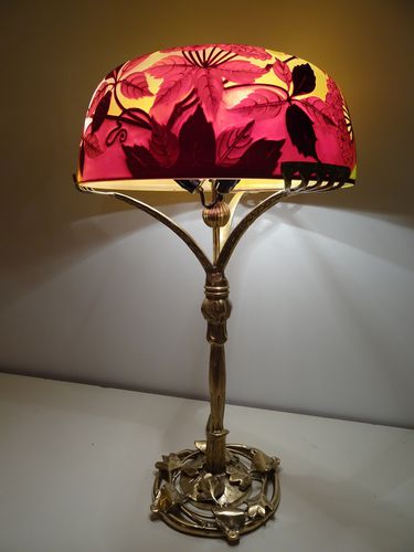 Tischlampe - OMBELLES - TIEF - geblasenes Glas / Art Nouveau / mit Kabel