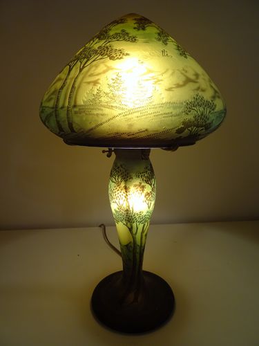 Tischlampe - MIHAELA - TIEF - Glas / Stil / mit Kabel