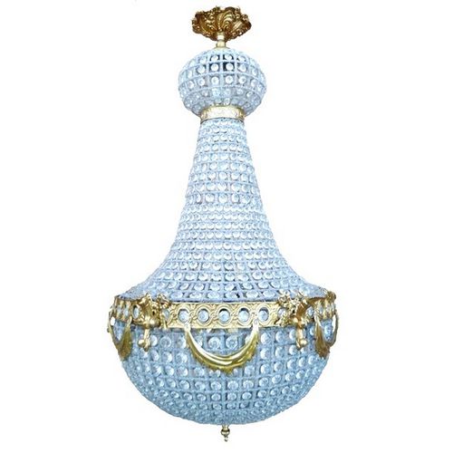 Kronleuchter / Louis XVI - VERSAILLES - TIEF - Glas / Bronze / OLED