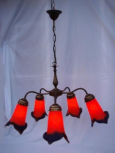 Kronleuchter / Art Nouveau - BK 5 TULIPES - TIEF - Glas