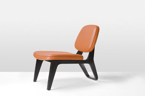 Moderner Kaminsessel - MOONLOUNGER - WILDSPIRIT - Leder / mit Kufengestell