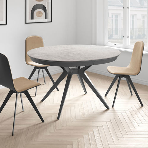 Moderner Tisch - SFERA  - Cancio - Keramik / Gestell aus Stahl / rund