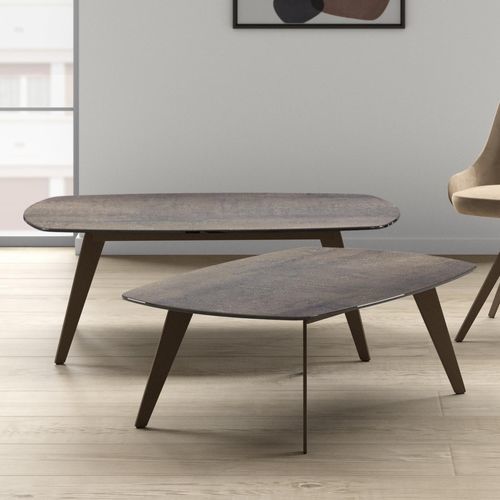 Moderner Couchtisch - INFINITY  - Cancio - Keramik / Gestell aus Stahl / rechteckig