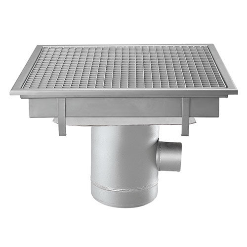Edelstahl-Bodenablauf - C60100TLP - Caggiati Maurizio srl - für Bad / Gitter / vertikal