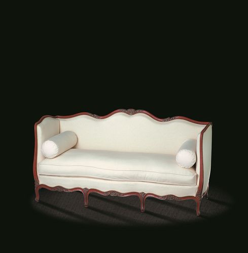 Sofa / Louis XV - L15 T C4 - MASSANT - Stoff / weiß / Holz