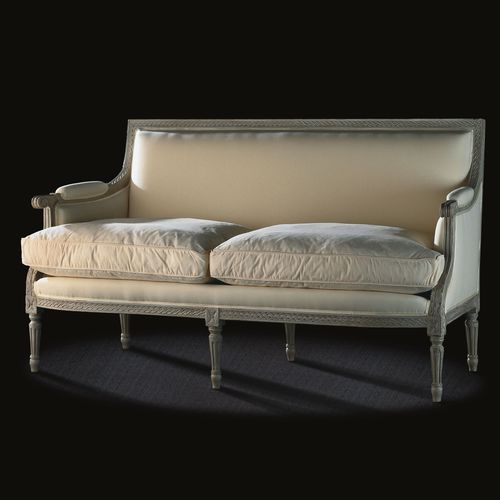 Sofa / Louis XVI - L16TF 4 / 4 - MASSANT - Stoff / beige / Holz